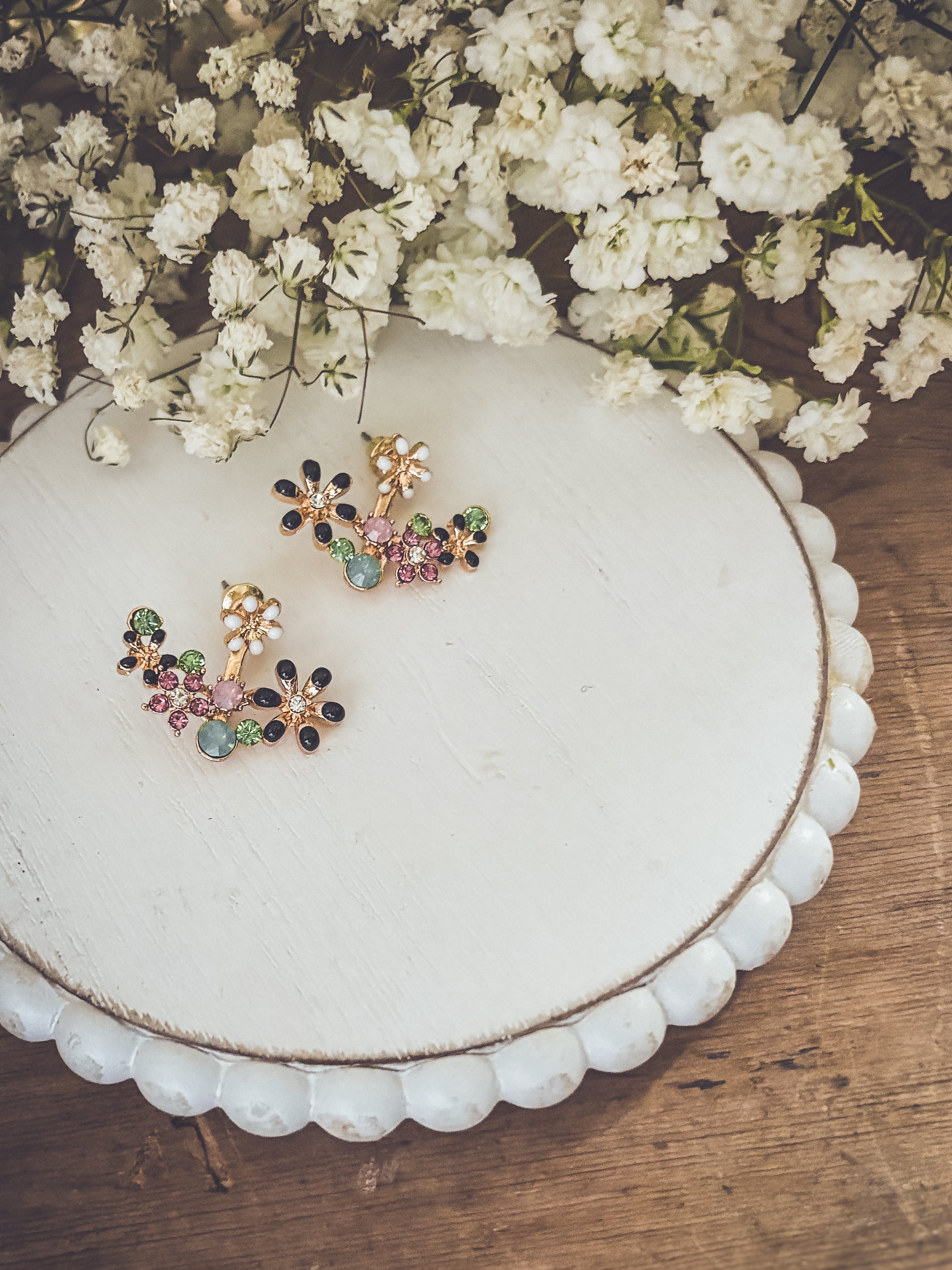 Beautiful Flower Jacket Earrings
